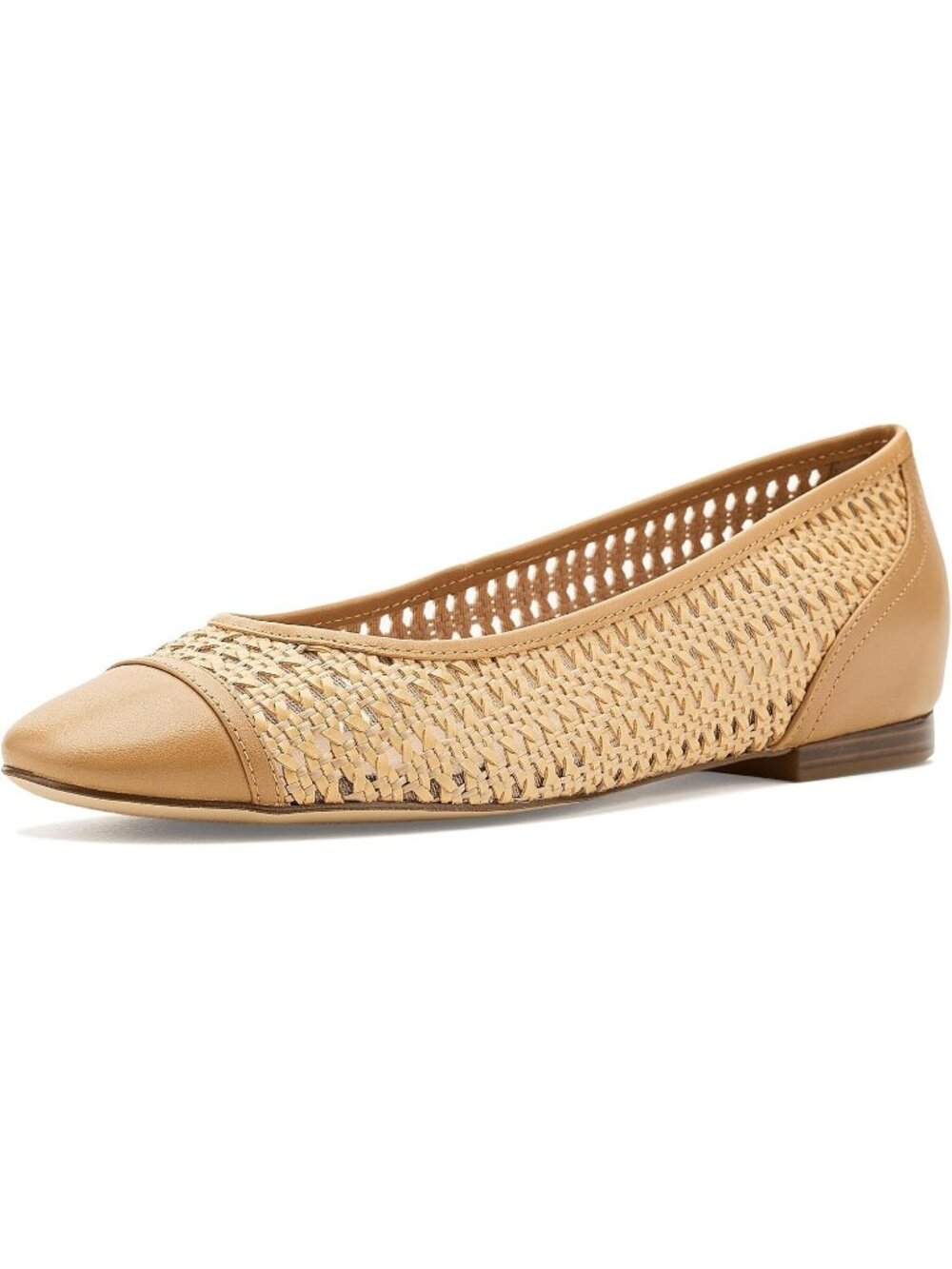 Cole Haan Women's Natural Raffia Raquelle Demi Wedge Comfortable Ballet Flat